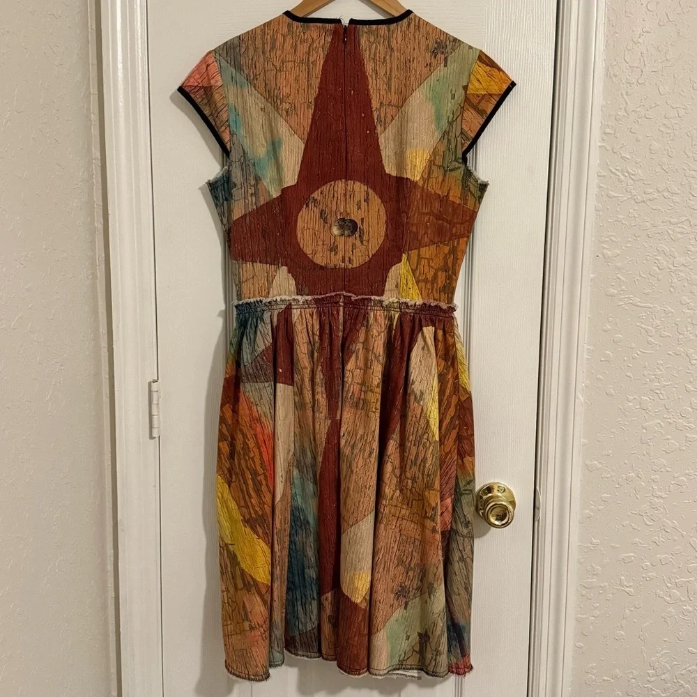 Making The Cut Carnival Painting Dress Winning Look Gary's Brown Tan Small - Picture 5 of 10